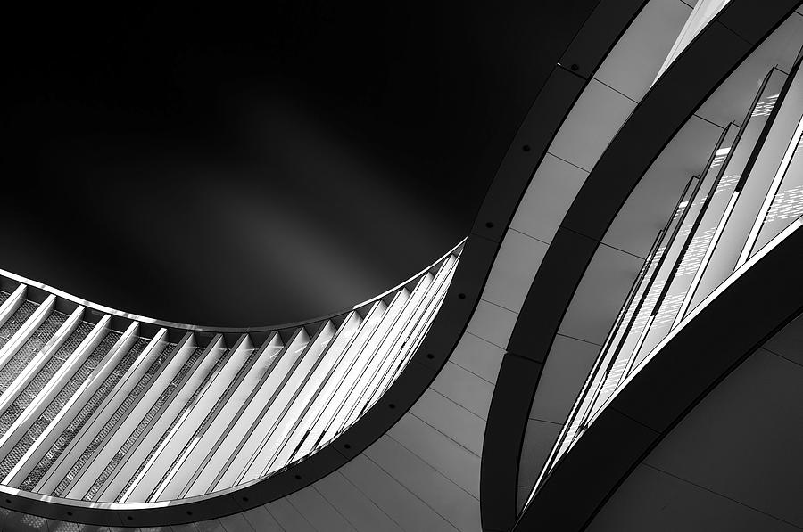 Black And White Photograph - Split Lines by Gerard Jonkman