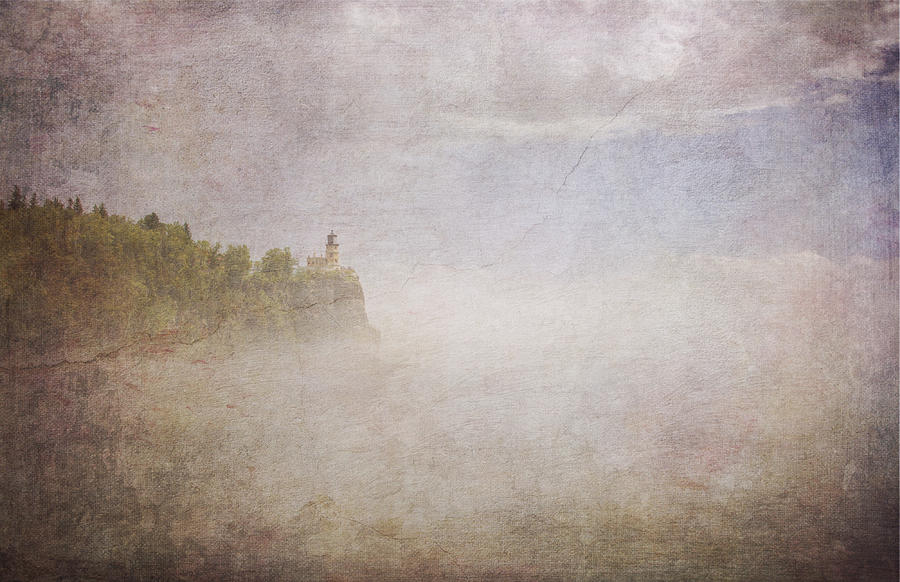 Split Rock in the Fog v2 Digital Art by Hermes Fine Art