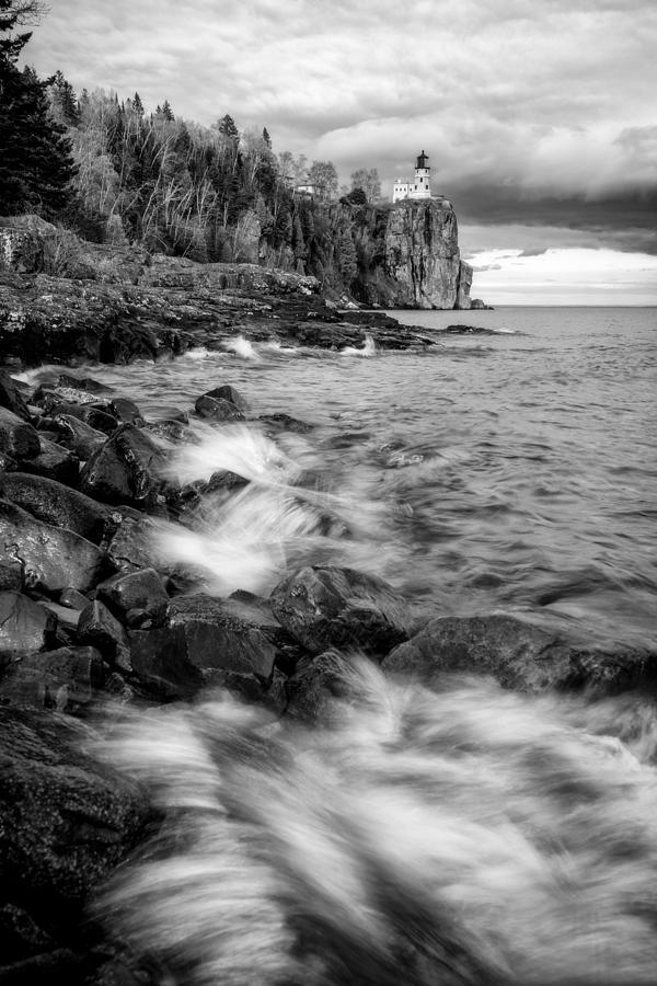 Split Rock Lighthouse Black and White Photograph by Matt Hammerstein