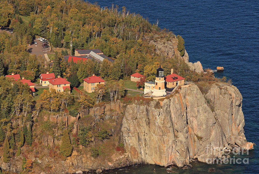 Split Rock Lighthouse Fall Aerial View Photograph By Tammy Wolfe - Fine 