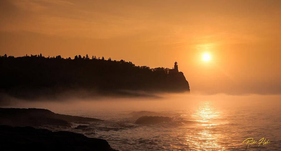 Split Rocks Morning Glow Photograph by Rikk Flohr