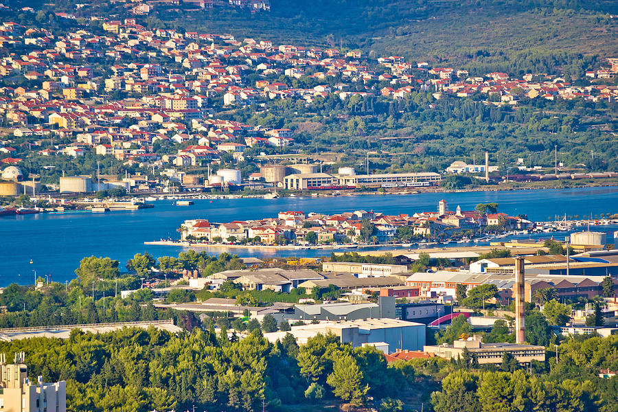 Split suburbs Vranjic and Kastela aerial view Photograph by Brch Photography