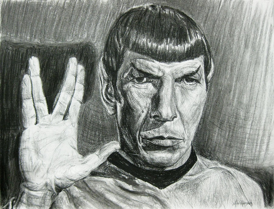 Spock Drawing by Michael Morgan