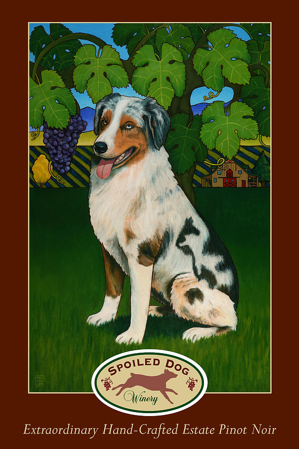 Grape Painting - Spoiled Dog Winery by Stacey Neumiller