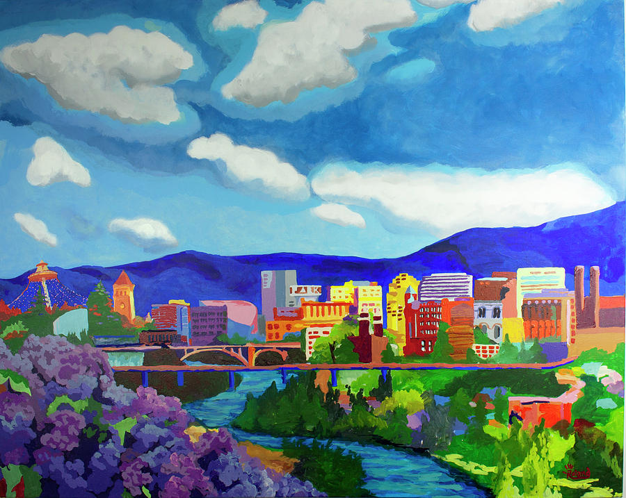 Spokane In Color Painting by Tracy Roland - Fine Art America