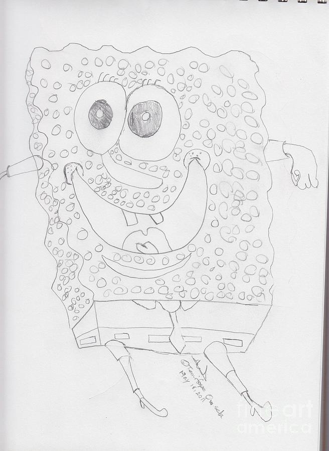 Sponge Bob square pantss Drawing by Temitope Owosela