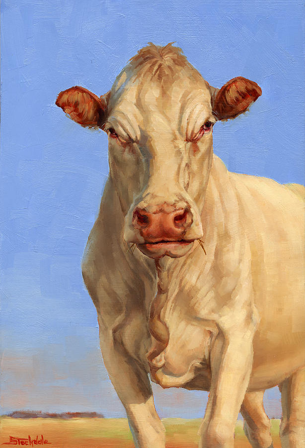 Spooky Cow Painting by Margaret Stockdale