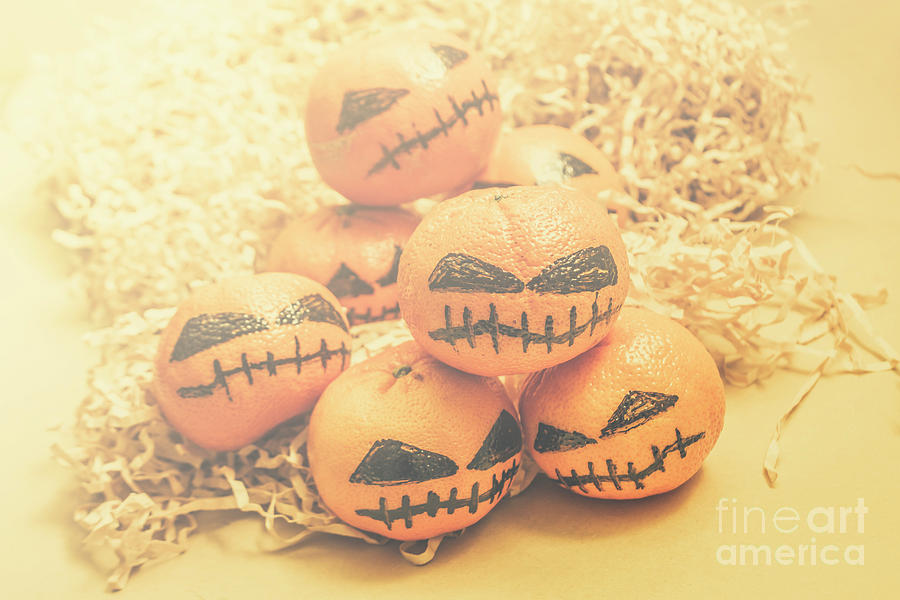 Spooky halloween oranges Photograph by Jorgo Photography