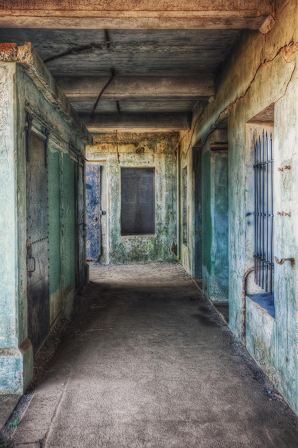 Spooky Hallway at Battery Mendell at Fort Barry - California Photograph by Jennifer Rondinelli Reilly - Fine Art Photography