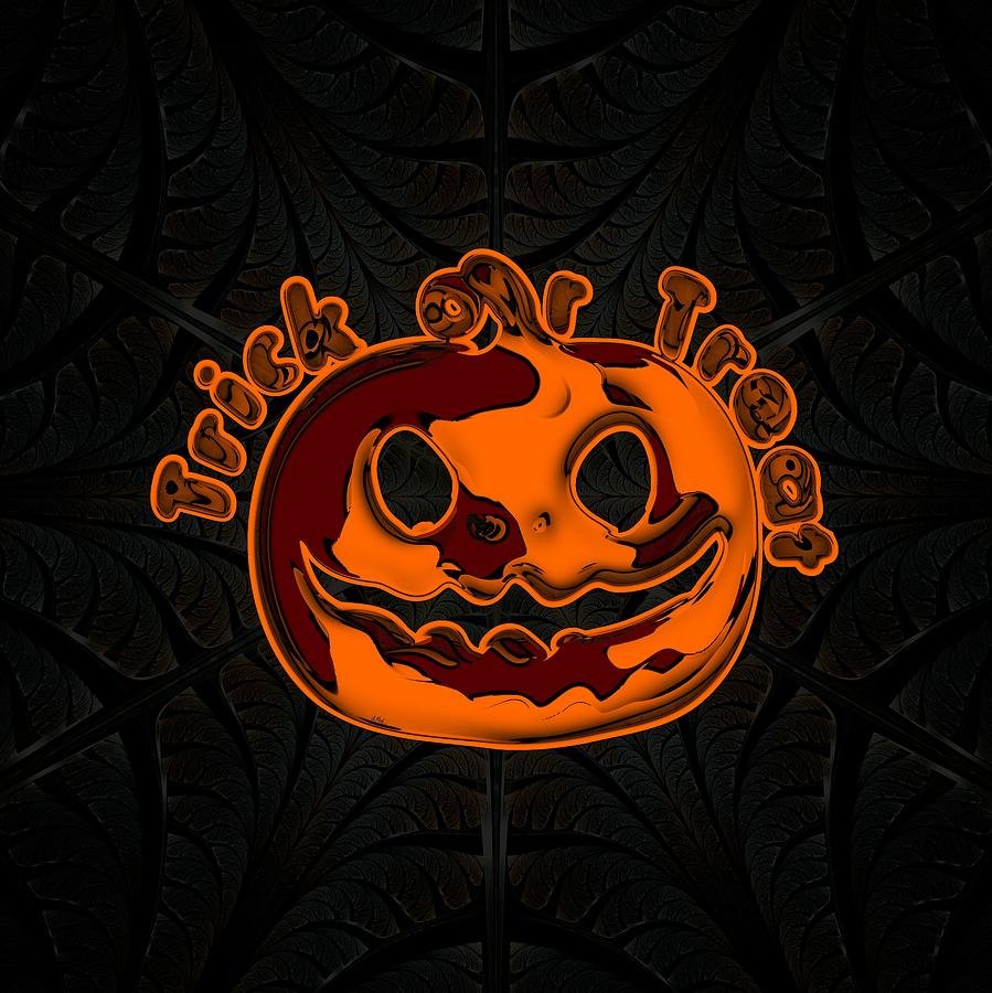 Pumpkin Digital Art - Spooky Jack-o-Lantern by Anastasiya Malakhova