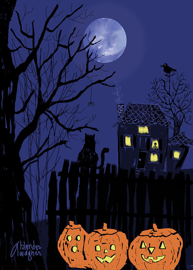 Spooky Night Digital Art by Arline Wagner