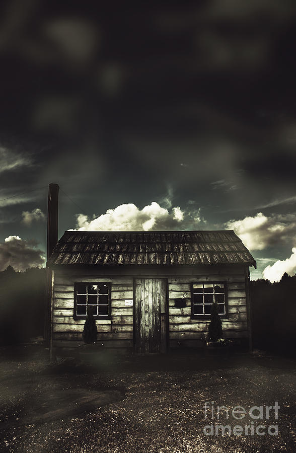 Spooky old abandoned house in dark forest Photograph by Jorgo Photography