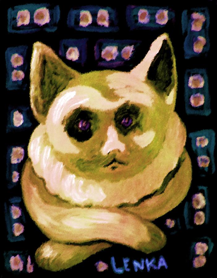 Spooky Yellow Cat Digital Art