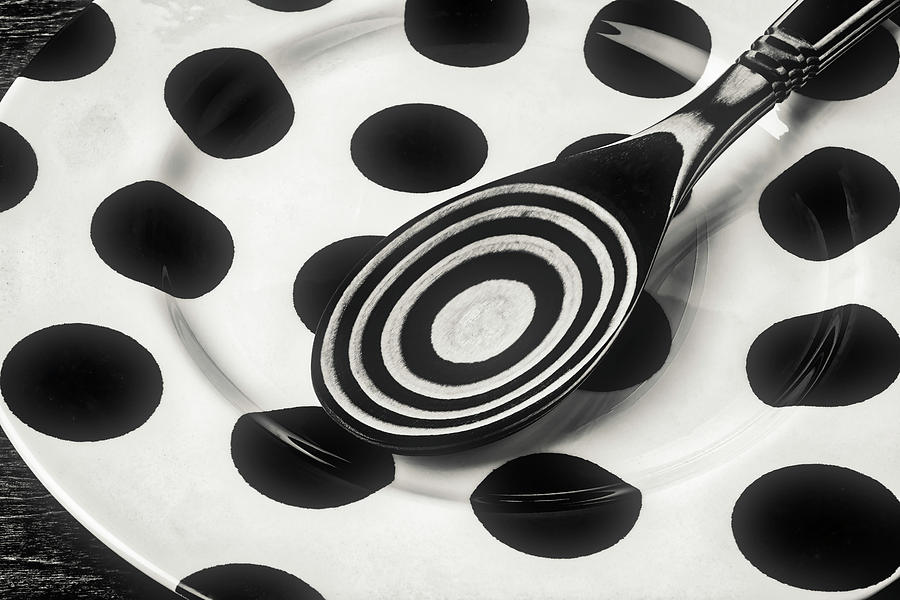 Spoon On Poka Dot Plate Photograph by Garry Gay