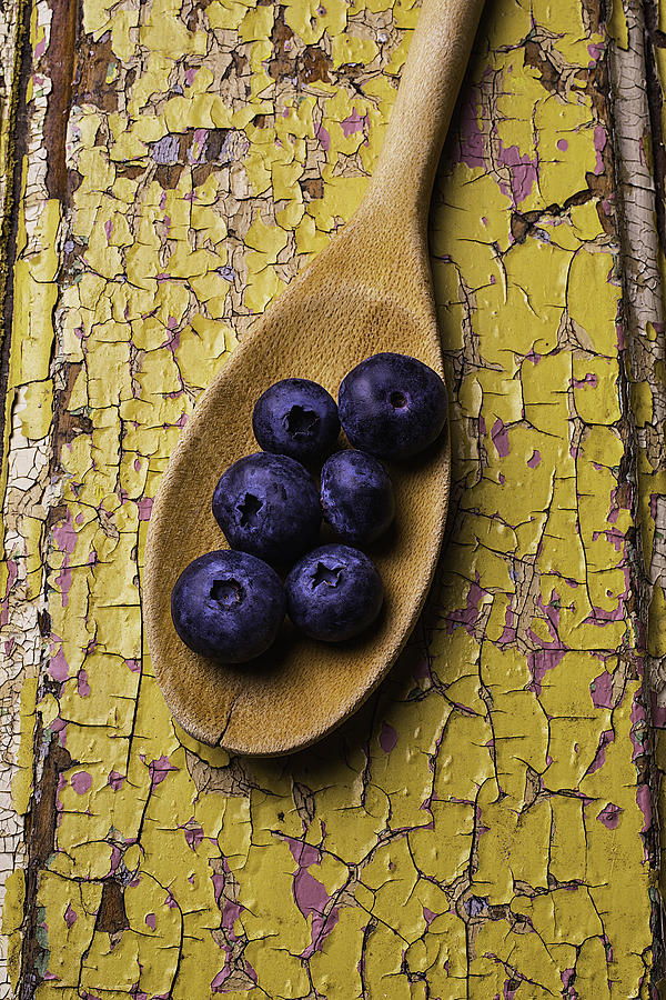 Blueberry Photograph - Spoon Serving Blueberries by Garry Gay