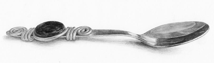 Pencil Drawing - Spoon Still Life by Nolan Clark Pencil Drawing - Spoon Still Life by Nolan Clark