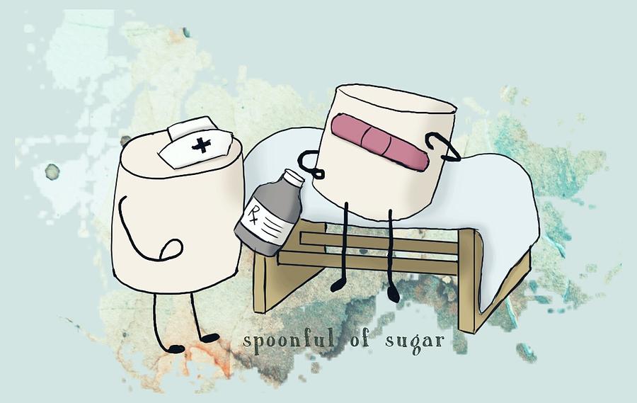 Spoonful of Sugar Words Illustrated  Digital Art by Heather Applegate