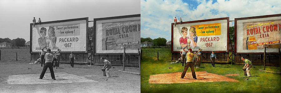 Sport - Baseball - Americas past time 1943 - Side by Side Photograph by Mike Savad