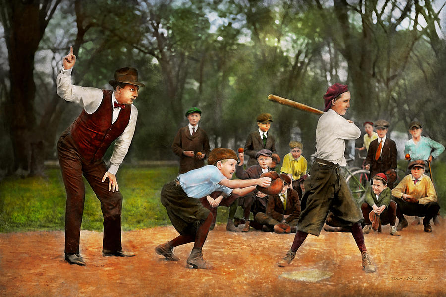 Baseball Photograph - Sport - Baseball - Strike one 1921 by Mike Savad
