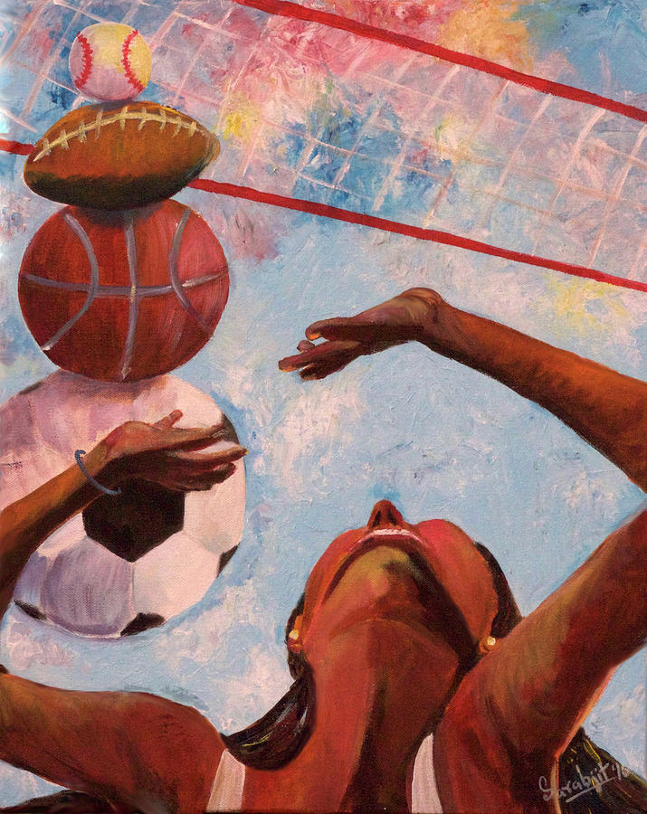 Sports arena Painting by Sarabjit Singh