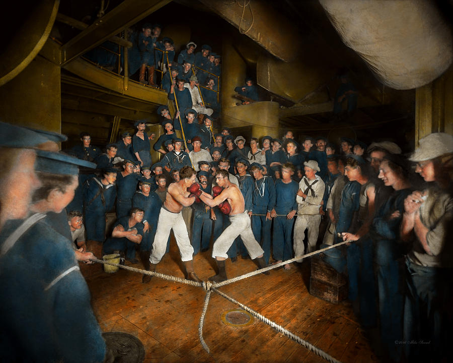Sports Photograph - Sports - Boxing - The Second round 1896 by Mike Savad