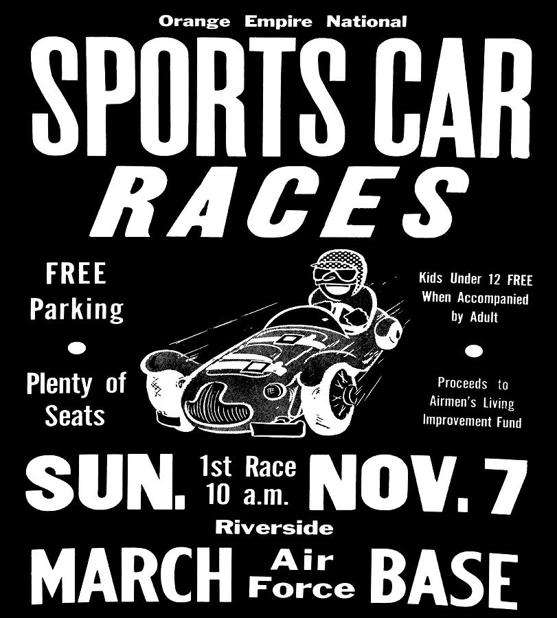 Sports Car Races in Black Digital Art by Bill Cannon