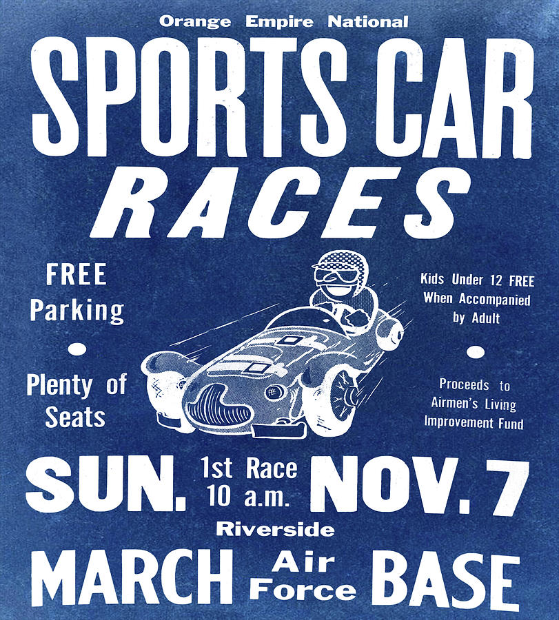 Sports Car Races in Blue Digital Art by Bill Cannon