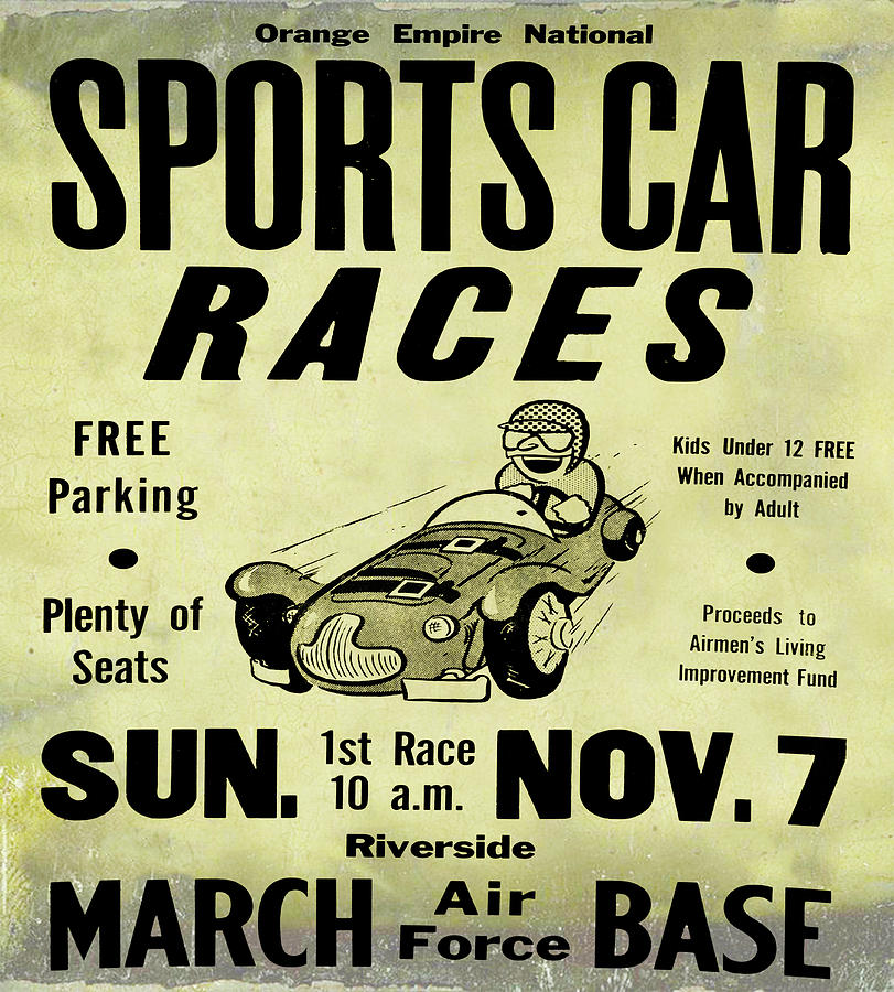 Sports Car Races in Vintage Digital Art by Bill Cannon