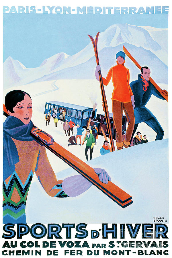 Sports DHiver, French Travel Poster Painting by Pablo Romero
