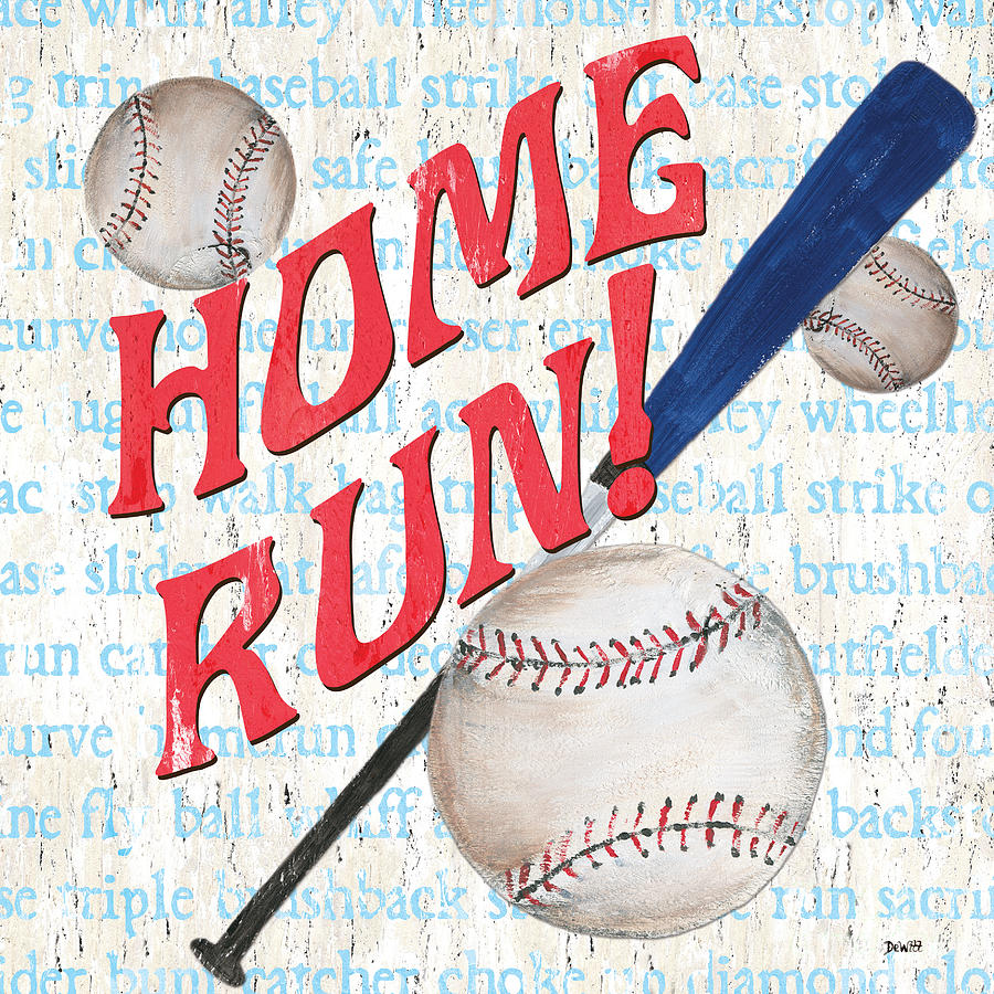 Baseball Painting - Sports Fan Baseball by Debbie DeWitt
