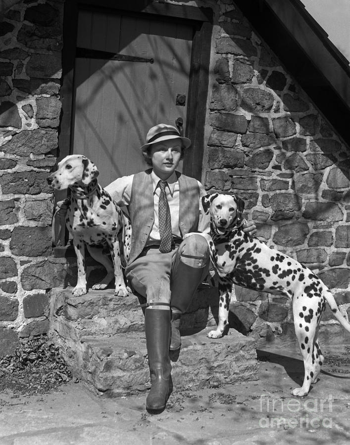 Sporty Woman With Dalmations, C.1930s Photograph by H. Armstrong Roberts/ClassicStock