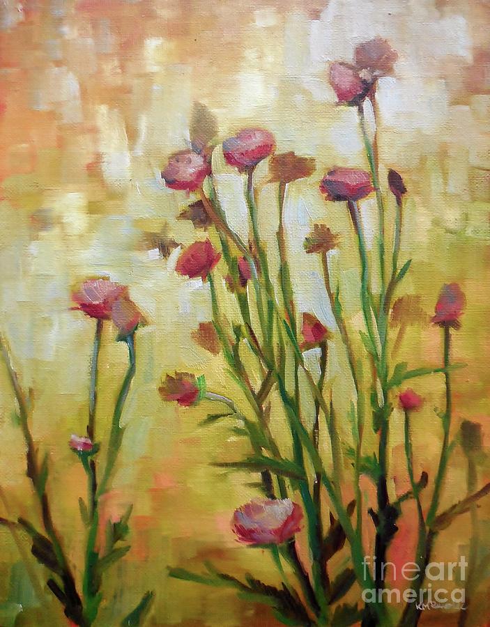 Spotlight on Thistle Painting by K M Pawelec