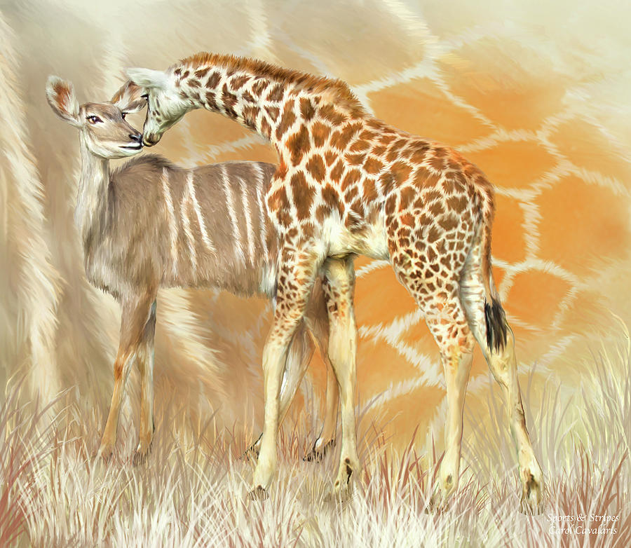 Spots and Stripes - Giraffe - Antelope Mixed Media by Carol Cavalaris