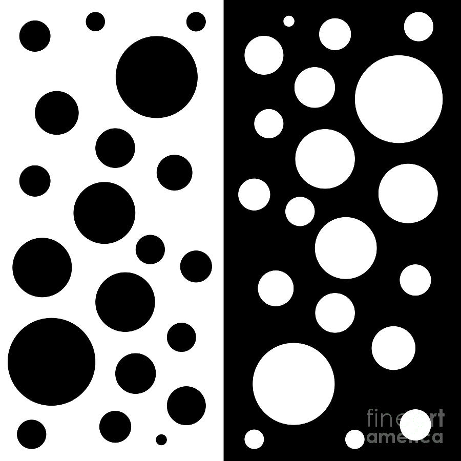 Black and White Spotted Mirror Design Digital Art by Barefoot Bodeez Art