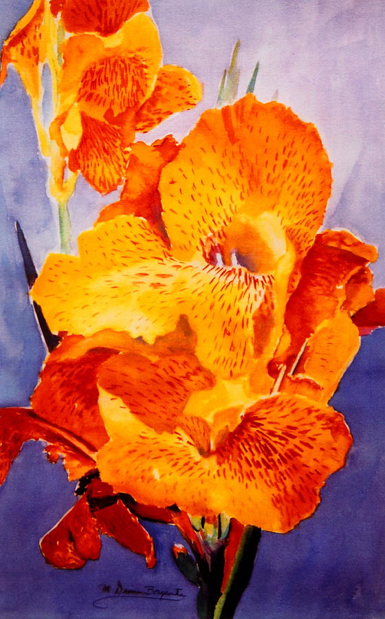 Spotted Canna Painting by M Diane Bonaparte