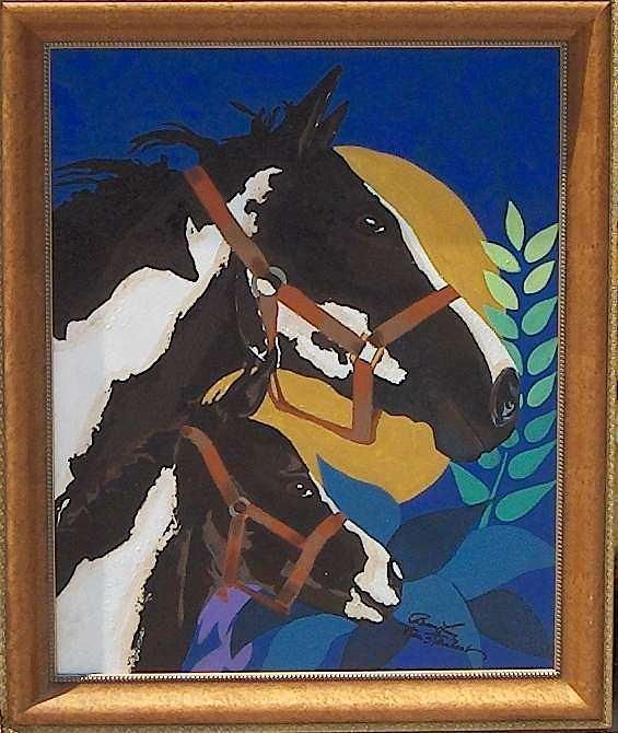 Spotted Horses Painting by Richard Beau Lieu