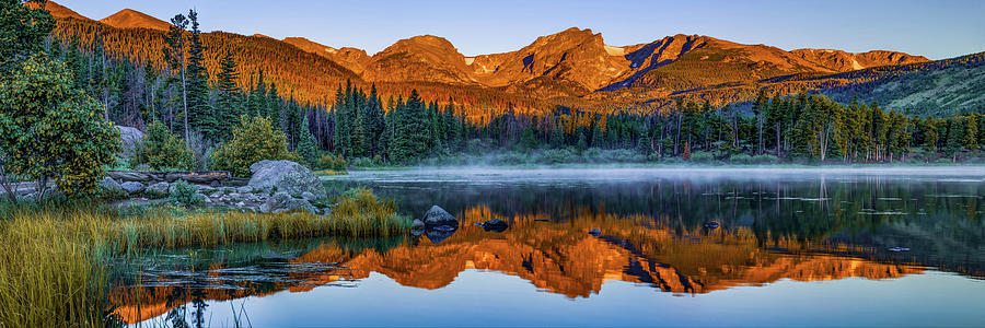 Sprague Lake Morning Mountain Landscape Panorama Photograph