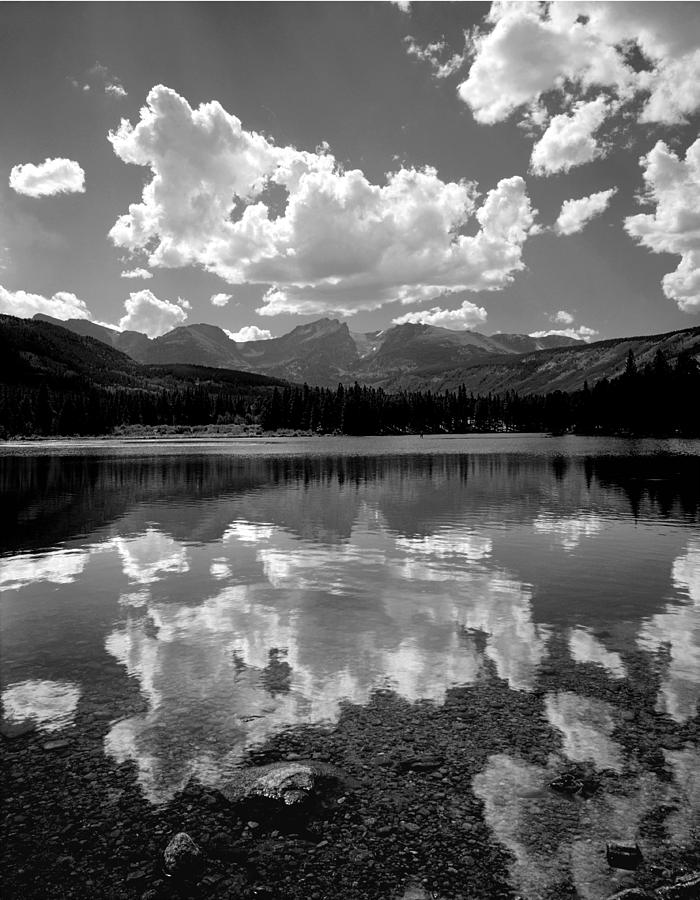 310204-BW-Sprague Lake Reflect BW  Photograph by Ed  Cooper Photography