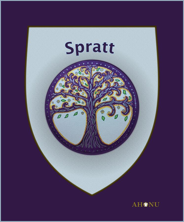 Spratt Family Crest Mixed Media by AHONU Aingeal Rose