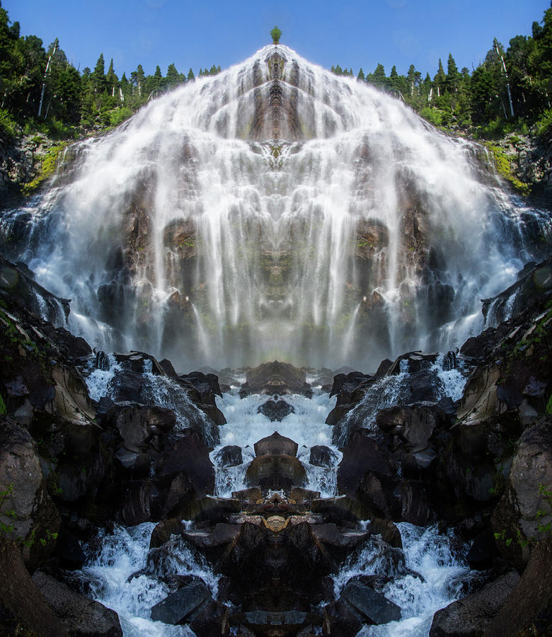 Spray Falls Reflection Digital Art by Pelo Blanco Photo