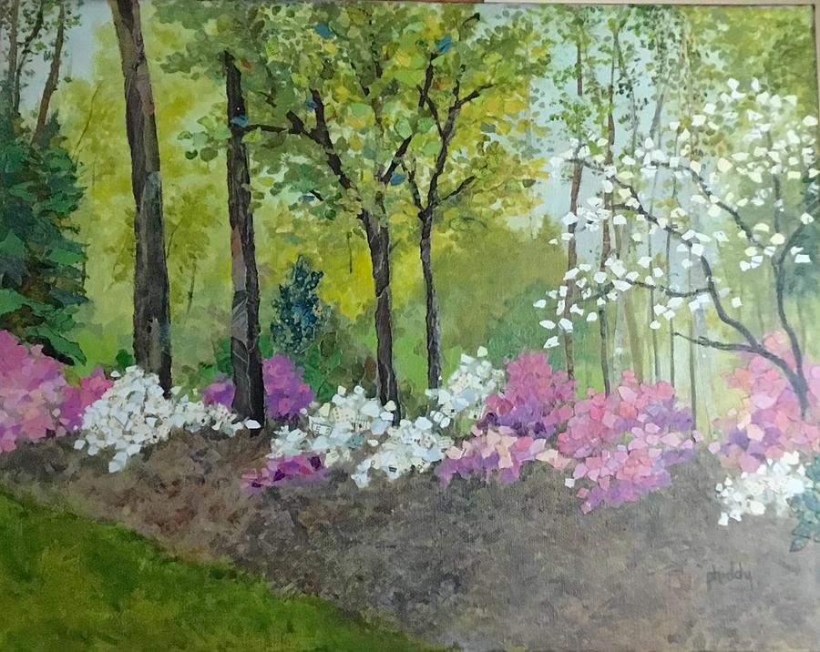 Tree Painting - Spring Along Tega Cay Drive by Phiddy Webb