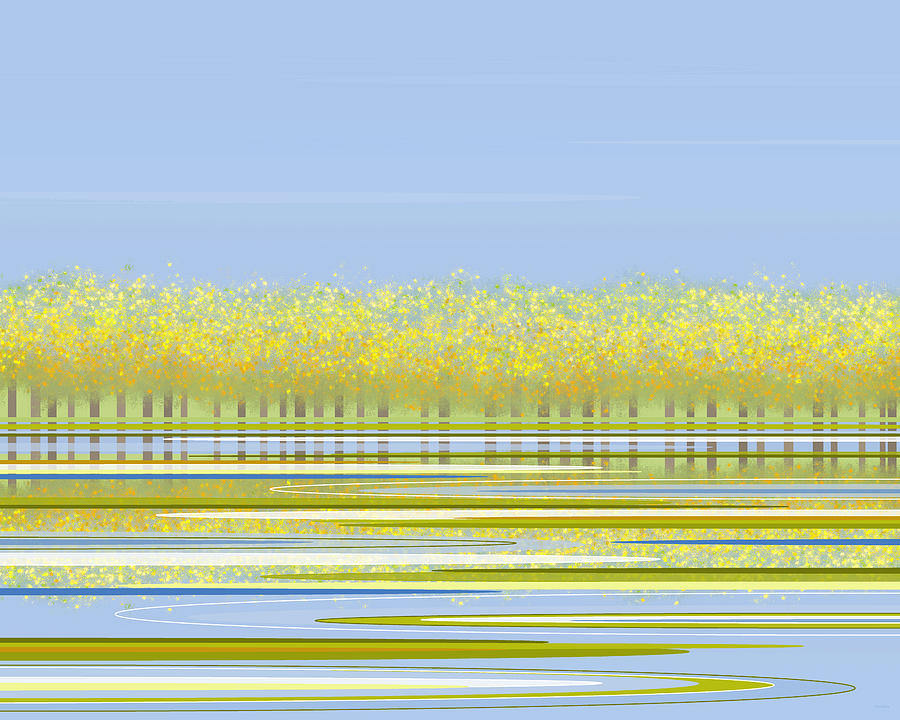 Spring Along the River Digital Art by Val Arie