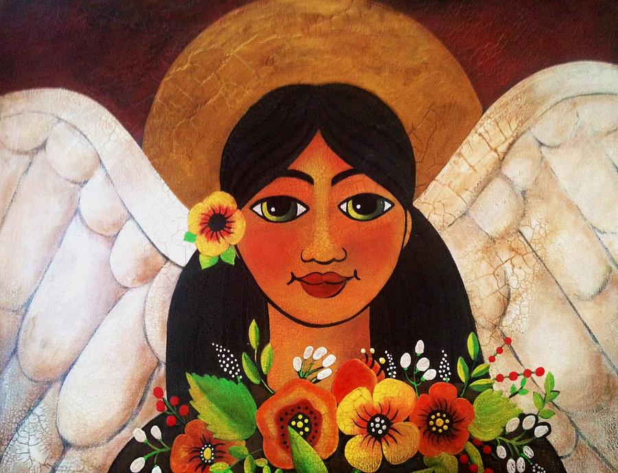 Spring Angel Painting by Jan Oliver-Schultz
