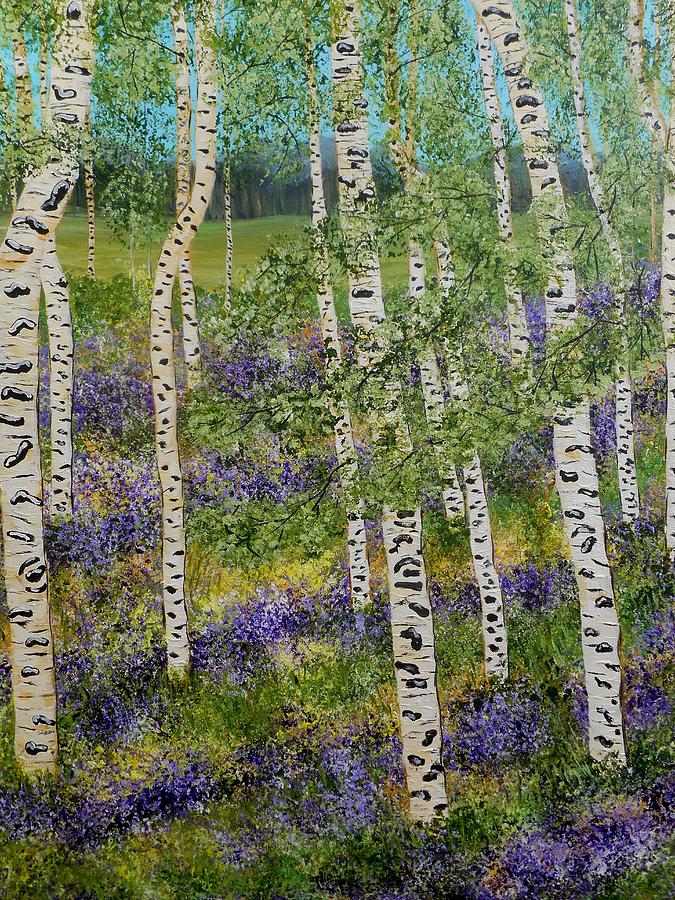 Spring Painting - Spring Aspens- Impressionism Art by Kathy  Symonds