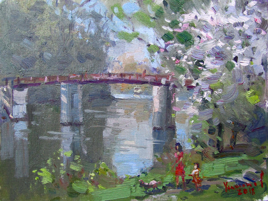 Spring Painting - Spring at Dog Walking Park by Ylli Haruni