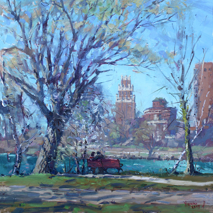 Spring Painting - Spring at Goat Island by Ylli Haruni