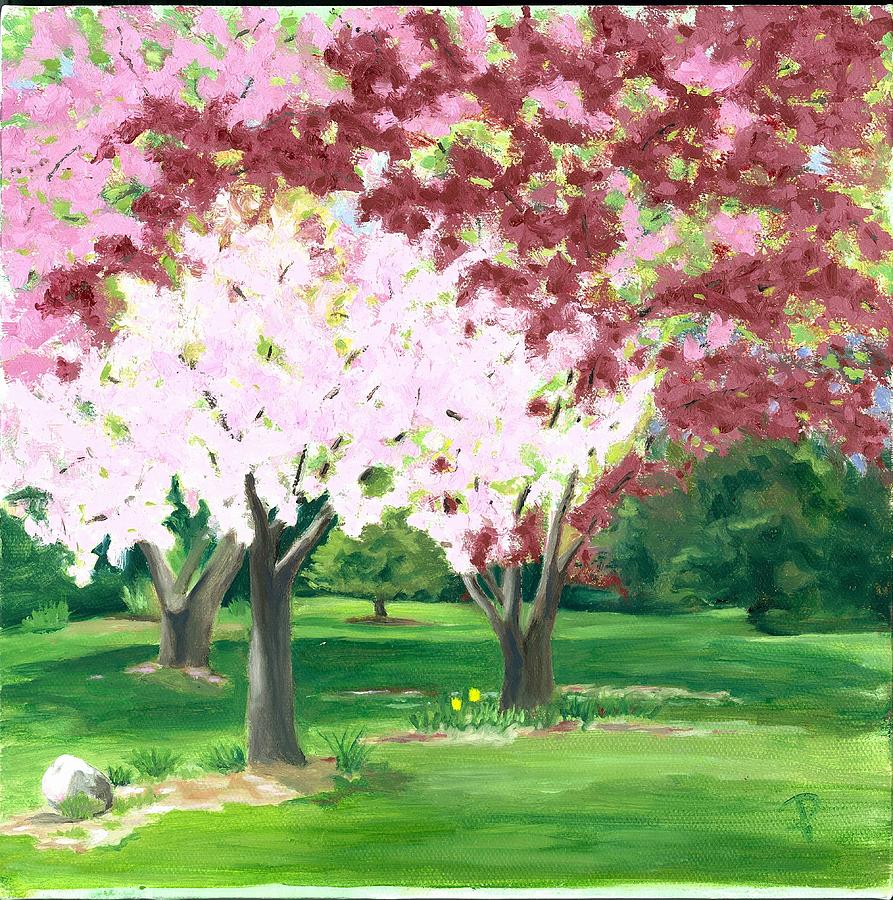 Spring at Osage Land Trust Painting by Paula Emery