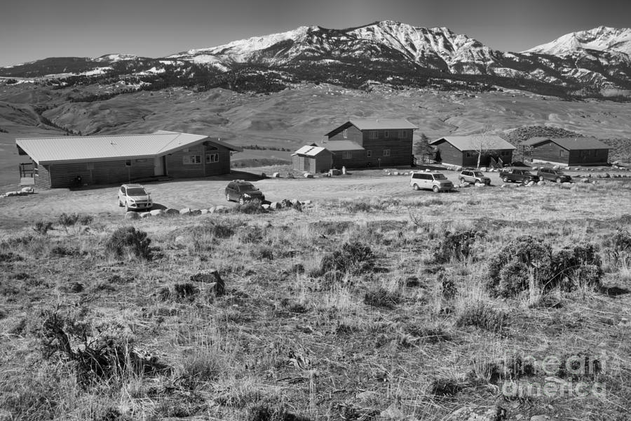 Spring At The Yellowstone Forever Field Campus Black And White Photograph by Adam Jewell