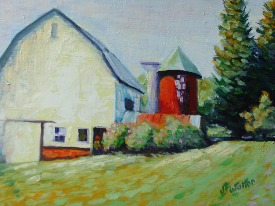Spring Barn Painting by Judy Fischer Walton