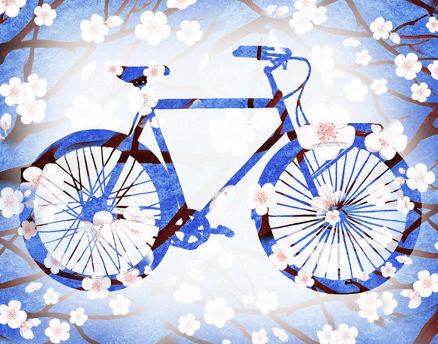 Bicycle Painting - Spring Bicycle  by Irina Sztukowski